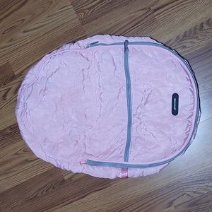 Baby girl Yoofoss pink heart quilted carseat cover warm soft plush gray